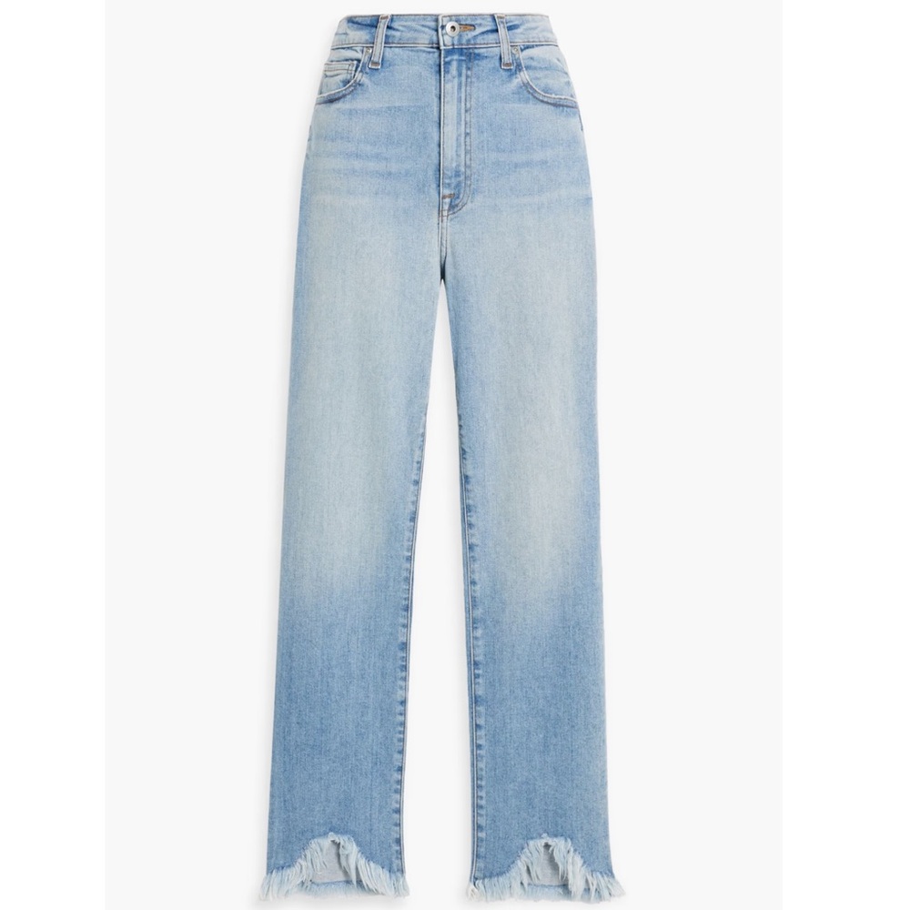 Jonathan Simkhai RIVER FRAYED DISTRESSED high-rise straight-leg jeans 25